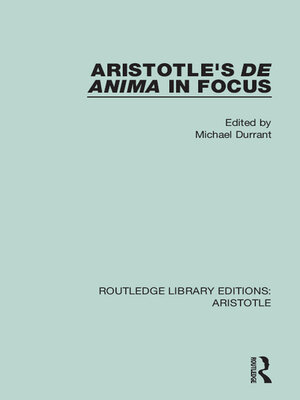 cover image of Aristotle's De Anima in Focus